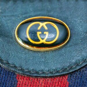 Gucci Vintage Ophidia Boston Bag, Blue Leather